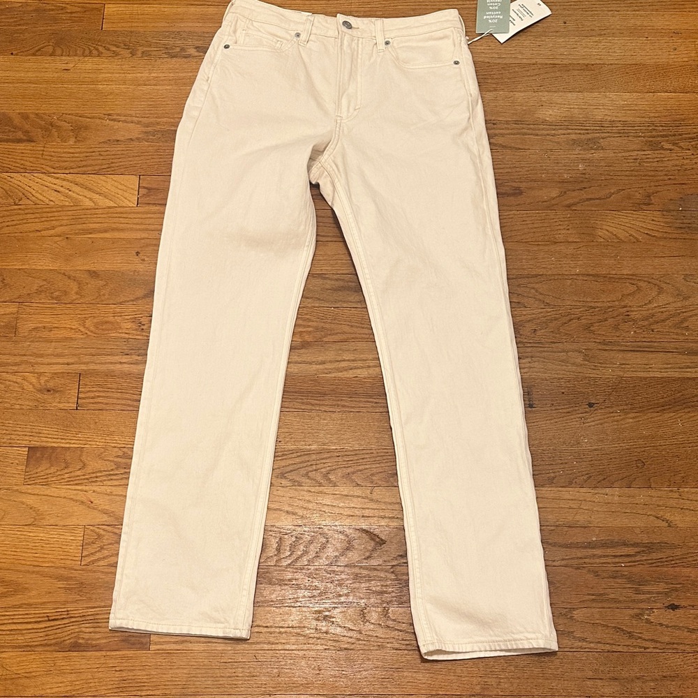 H&M Cream Straight Leg Jeans